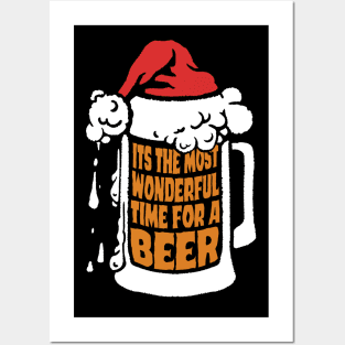 its the most wonderful time for a beer, funny christmas beer drinking Posters and Art